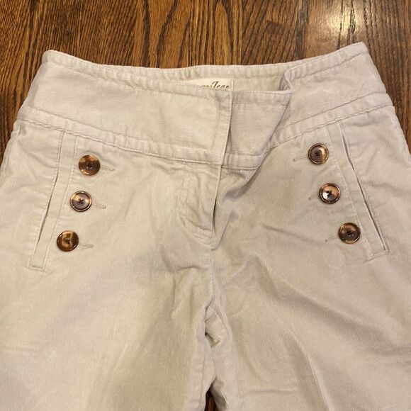 LONDON Jeans 4 Marisa Chino Corduroy Stretch Jeans Flare Pants Button Detail - Picture 2 of 4